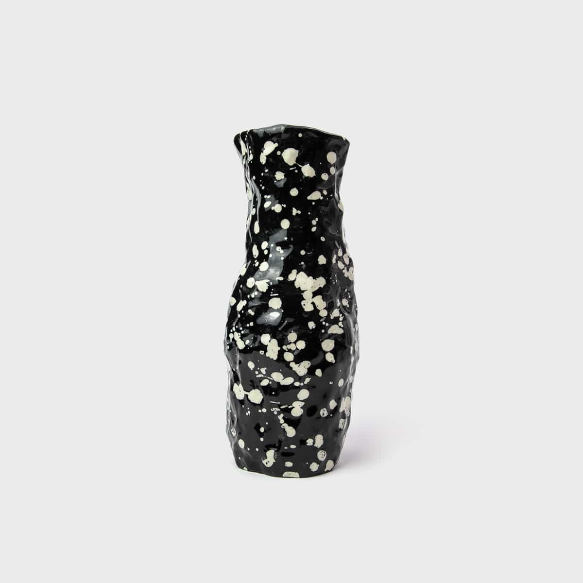 SHOKKI Splatter White On Black Vase
