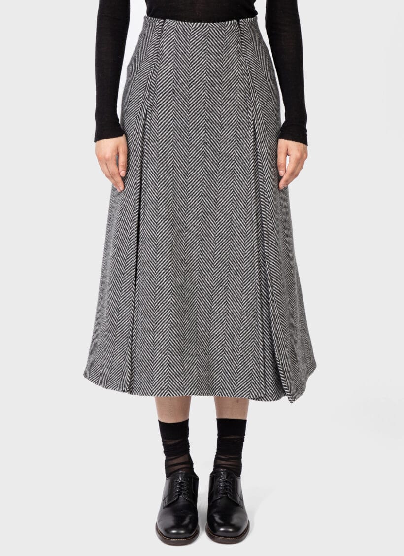 Ilana Blumberg Herringbone Double Zip-Skirt