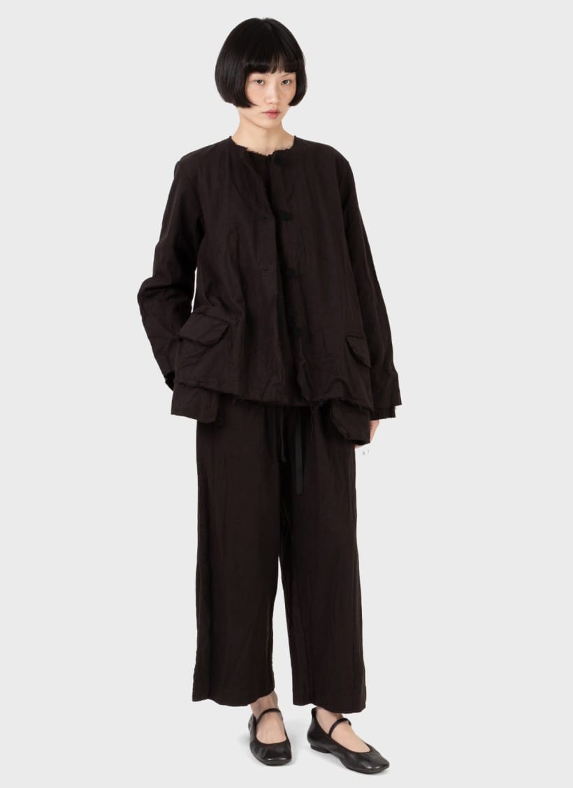 SCHA Pleated Back Jacket Chocolate