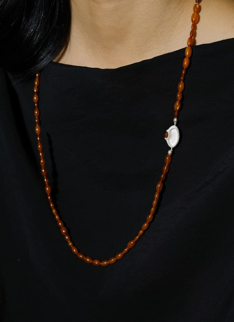 Qiqi Beaded Amber Necklace