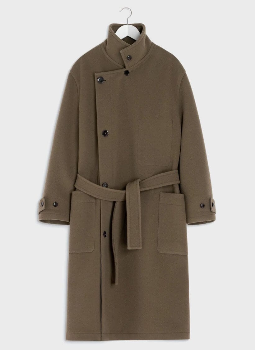 Lemaire Wrap Coat Dark Squirrel