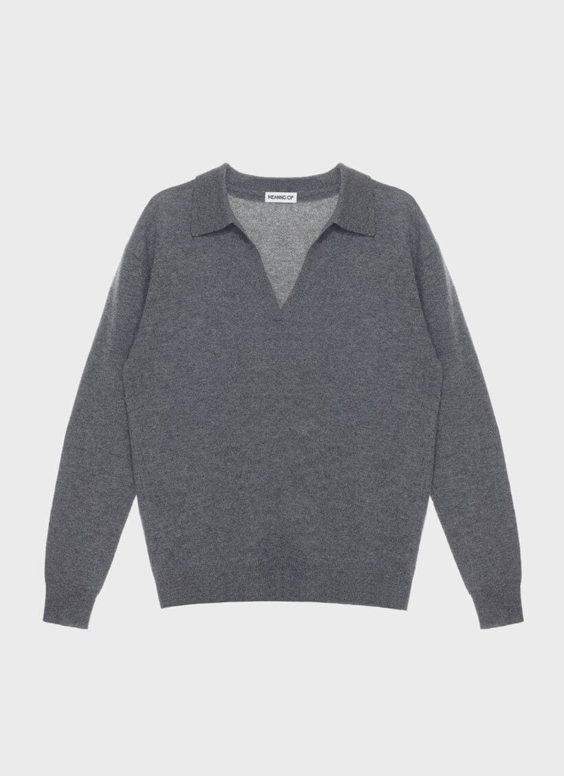 Meaning Of V-Neck Knit Jumper Grey