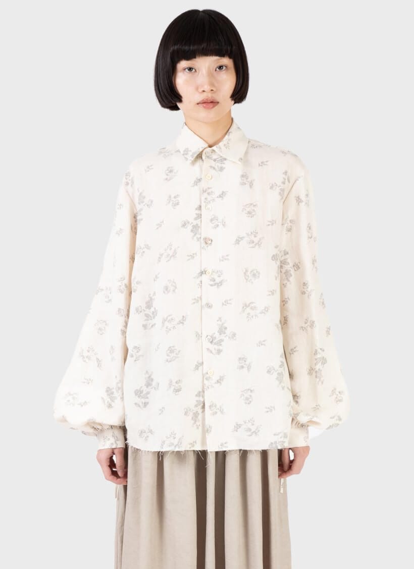 A Tentative Atelier Floral Drawstring Shirt