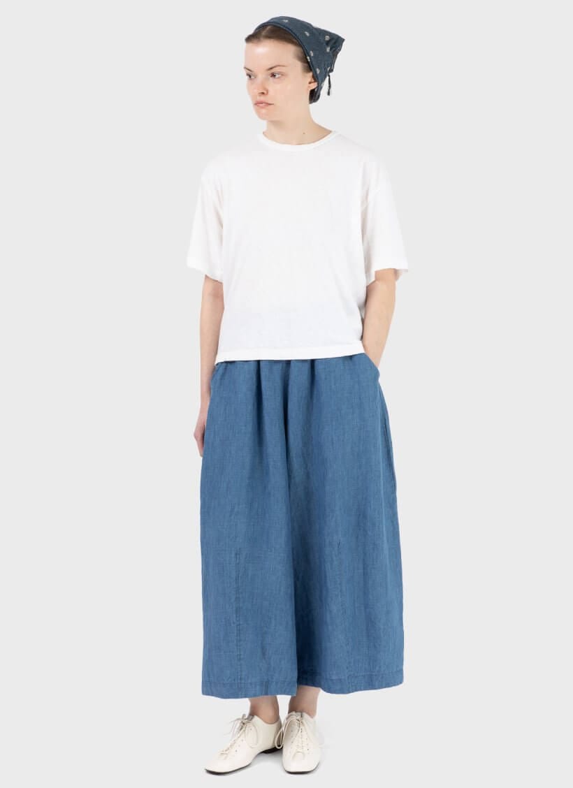 Pas De Calais Linen Indigo Chambray Trousers