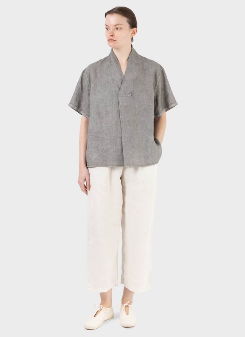 Mittan Flat Pleat Shirt Pine Soot